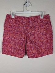Columbia Shorts Womens 6 Pink Purple Floral Print Cotton Casual Outdoor Summer