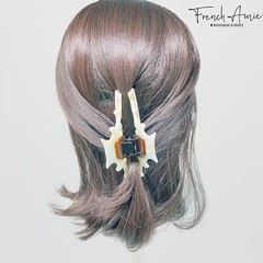 French Amie Beau Medium Handmade Celluloid Jaw Hair Claw for Women and Girls