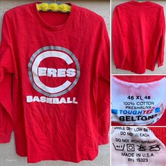 Vintage Ceres Baseball T-Shirt long sleeve single stitch made in USA sz 46 XL 48