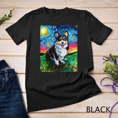 Tri Color Pembroke Welsh Corgi Starry Night Dog Art Unisex T-shirt