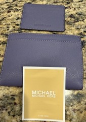 💜 Michael Kors Lavender Saffiano Leather Wallet & ID Card Holder Set NWOT