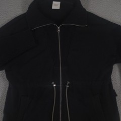 Varley Jacket Womens Medium Black Palen Longline Zip Through DoubleSoft Sweat