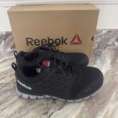 NIB Reebok Sublite Cushion Work Alloy Toe RB041 Womens Black Sneaker Sz 7.5 W