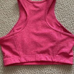 Outdoor Voices Flamingo Pink Athena Crop Top Bra Long Lines Sports Tank NWOT