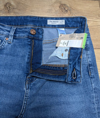 M&S Dark Washed Indigo Stretch Denim Straight Leg High Rise SIENNA JEANS UK 16