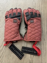 686 Brand Snowboard infiDry Ski Gloves With Wristband Size Medium Dark Red/Black