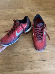 Nike Kobe 6 Zoom Men’s Low Top Lace-Up Basketball Sneakers Red Black White