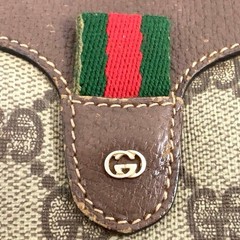 GUCCI GG Supreme Sherry line Shoulder Bag Women Auth 5.31 x 7.67 x 1.57inch
