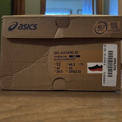 ASICS Gel-KAYANO 30- EMPTY BOX ONLY- Sz 12/Black/Carrier Grey