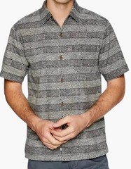 Tommy Bahama Men’s M Striped Cotton/Silk Blend Short Sleeve Button-Up