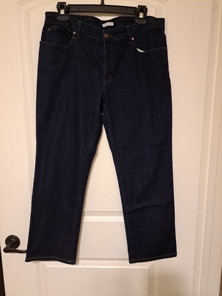 Eileen Fisher Blue Jeans Sz 12 EUC 5 Pkt Straight Leg Returns Accepted 36×27.5
