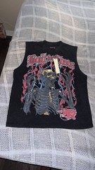 REASON Men’s Black Graphic Crew Neck Sleeveless T-Shirt Logo Accent Size M/L