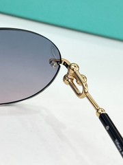 TIFFANY & CO Sunglasses Rimless Oval Gold Frame HardWear Motif Made In Italy