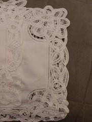 HAND MADE LACE 100% COTTON DRY CLEAN ONLY OR HAND WASH LAY FLAT COLD WATER!