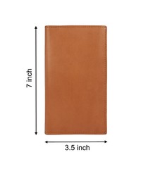 Leatherboss Genuine Leather Checkbook Credit Card Holder Money ID Holder, Tan