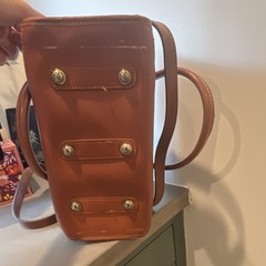 Dooney & Bourke Black/Brown Satchel Top Handle Zip, Detachable Strap, Studs
