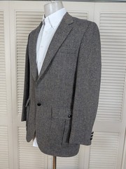 Casa Di Billera Blazer Sport Coat Mens 38L Blue Brown Tweed Wool