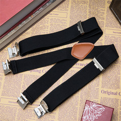 Buyless Fashion Suspenders for Men 48″ Elastic Adjustable Straps 1 1/4″ X Back