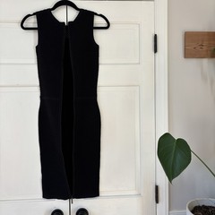 John + Jenn Zeva Black Bodycon Sheath Dress Sleeveless Mesh Sexy LBD Size XS
