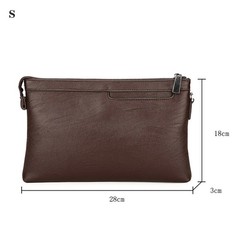 Men’s PU Leather Clutch Bag Business Envelope Wallet Travel Phone Pocket Fashion