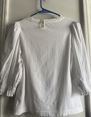 Madewell Women’s S White Solid Crew Neck 3/4 Puff Sleeve Knit Top NV971