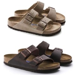 Birkenstock Arizona Soft Footbed Oiled Leather Habana and Tobacco Brown Sandals