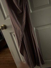 Women’s Purple Satin Off-Shoulder Ruched Stretch Maxi Dress Strappy Sleeveless S
