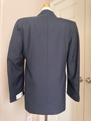 Vintage Christian Dior Pinstripe Wool Blend Pantsuit Doubl Breasted Blazer Sz 16