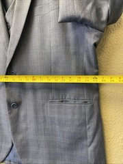 Bocaccio Uomo 50L 3 Piece Suit Blue Glenn Plaid Pants 44×39 2 Button /0647