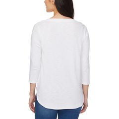 Kirkland Signature Women’s 3/4 Sleeve V- Neck Slub Tee, 2-pack