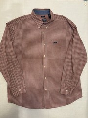 Chaps Shirt Mens XL Cotton Blue Red Plaid Long Sleeve Button Down Easy Care
