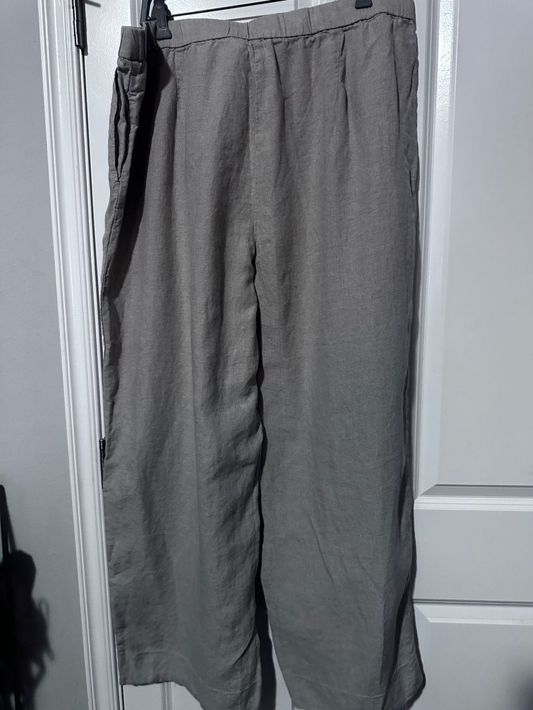 Eileen Fisher Women’s 100% Organic Linen Wide Leg Pants Size 1X