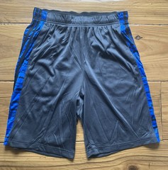 NEW Adidas Climalite Essentials Glitch Shorts DARK GREY with Royal – SIZE MEDIUM