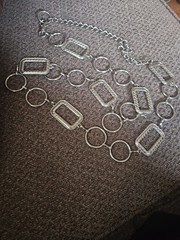 Silver Loop Chain Belt Adjustable Womens 41″