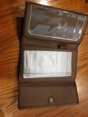 Vintage Fossil Women’s Brown Leather Patchwork Wallet w/ Zipper Coin & ID Slot