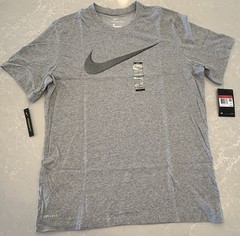 Nike Mens Dri-Fit Training T-Shirt ~ White & Grey ~ Choose Size S, M, L, XL