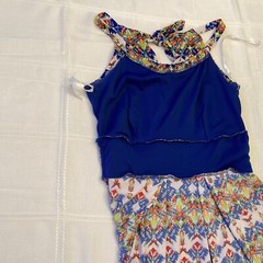 Muti Colored Kenar Halter Neck Dress Size 4