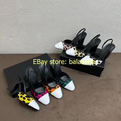 Spring Summer 2026 Genuine Leather Spliced Leopard Single Shoes Multi-Style35-43