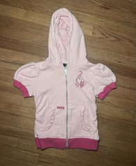 Baby Phat Girls Kids Short Sleeve Sweatshirt Pink Zip Cute Size Small
