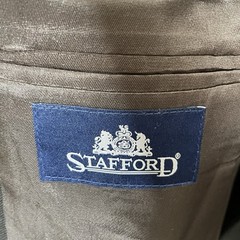 Stafford Blazer Jacket Mens 44S Black Polyester Worsted Wool Silver Buttons