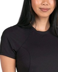 Spyder Active Women’s Size Large Black Ribbed Short Sleeve Active Tee Shirt