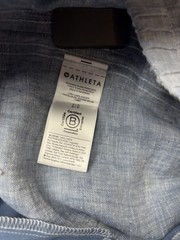 Athleta Cabo Linen Jogger Pants Sz 2 Chambray Blue 100% Linen Coastal Athleisure