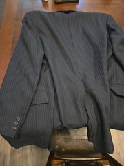 Kuppenheimer Navy Pinstripe 2 Piece Suit. Size 42R 35W30L