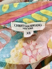 Christian Siriano Sleeveless Halter Top Tropical Print Smocked Waist Resort – XS