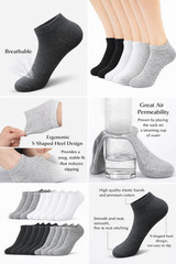 3-9 Pairs Mens Plain Solid Cotton Sports Ankle Athletic Socks Low Cut Size 8-12
