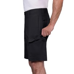 Wearfirst Men’s Classic Fit Stretch Fabric Cargo Shorts, Black, 30