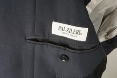 Pal Zileri Navy Blue Silk Blend 3 Pc Suit Jacket Pants Vest Sz 44R Brand New