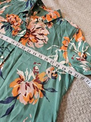 GANT jade green floral peony print shirt dress 14