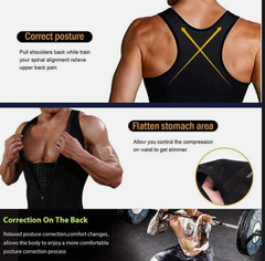 Men Neoprene Sauna Sweat Vest Body Shaper GYM Waist Trainer Fat Burner Shapewear
