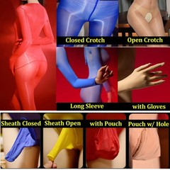 High Glossy Oil Shiny Full Bodystocking Nylon Bodysuit Tights Bodyhose Women Men